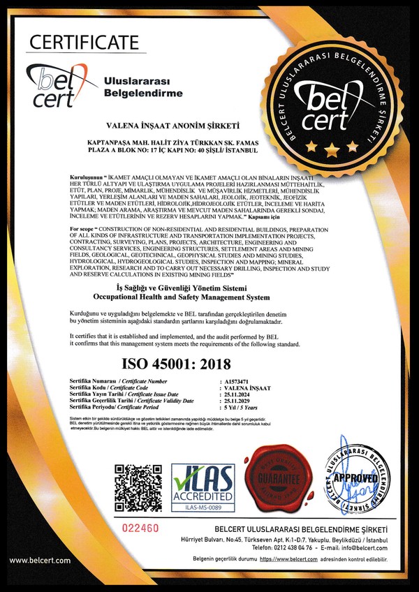 ISO 45001:2018 sertifikası