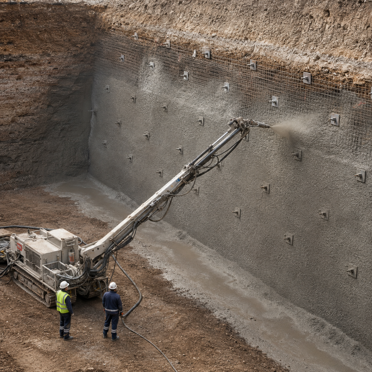 Shotcrete uygulaması
